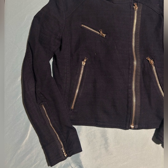 Gap Navy Blue Zip Down Jacket Women Size XS Petite - Picture 2 of 8